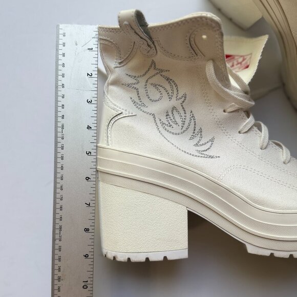 Converse Hi Platform Women's Size 12.5 White 70 De Luxe Heel Western A10335C - Picture 8 of 9